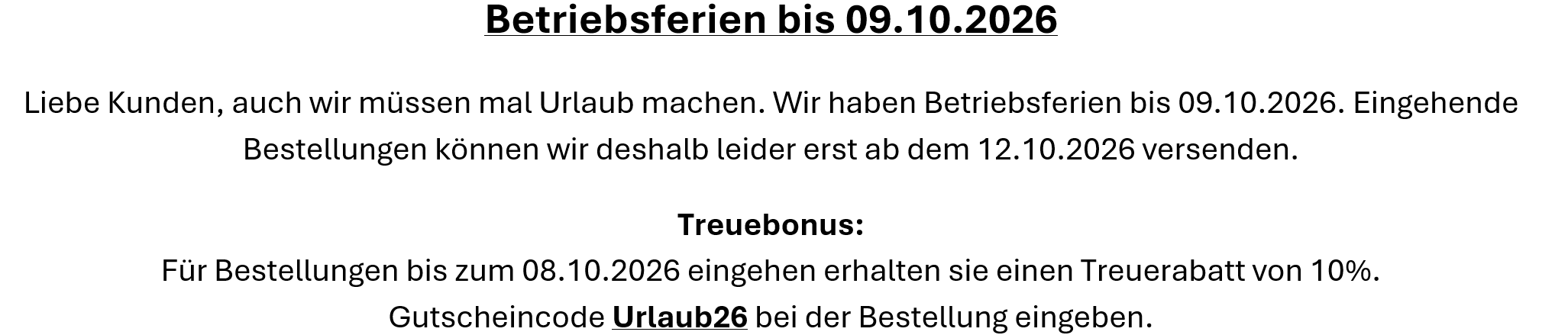 Betriebsferien