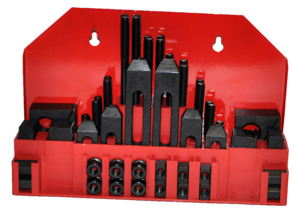 Clamping kit, 58 pcs. 12 mm T-slot width and M10 thread
