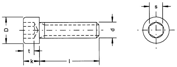 M 2,0; 4 mm - Zylinderschraube mit Innensechskant, St.12.9 DIN 912