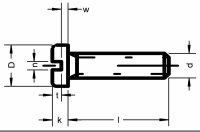 Zylinderschraube m. Schlitz M1,0 x 2 mm DIN 84, 10 Stück