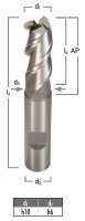 HSS-Aluminum Schaftfräser, 3-schneidig, kurz