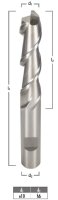 HSS-Aluminikum Schaftfräser, 2-schneidig, lang, 2,5 mm