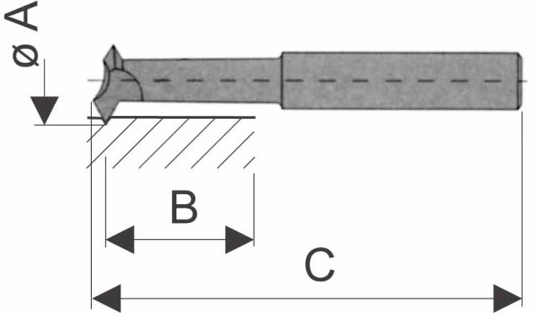 Innen-Gewinde Bohrstahl, metrisch ab ø 7 mm, HSSCo8