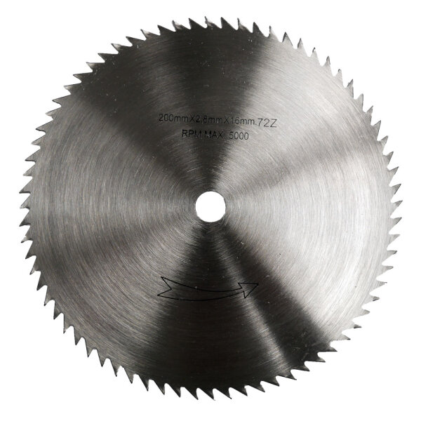 CV-Kreissägeblatt 200 mm x2,5 mm x 16 mm 72 Zähne