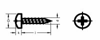 2,9x9,5 mm Blechschraube mit Kreuzschlitz DIN 7981